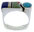 Southwestern Sterling Silver Multicolor Ring Size 6-1/4 UX39891